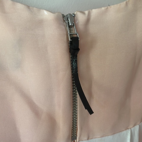 CUE Peach White High Neck Sheer Back Sleeveless Tank Top Blouse - Picture 10 of 13